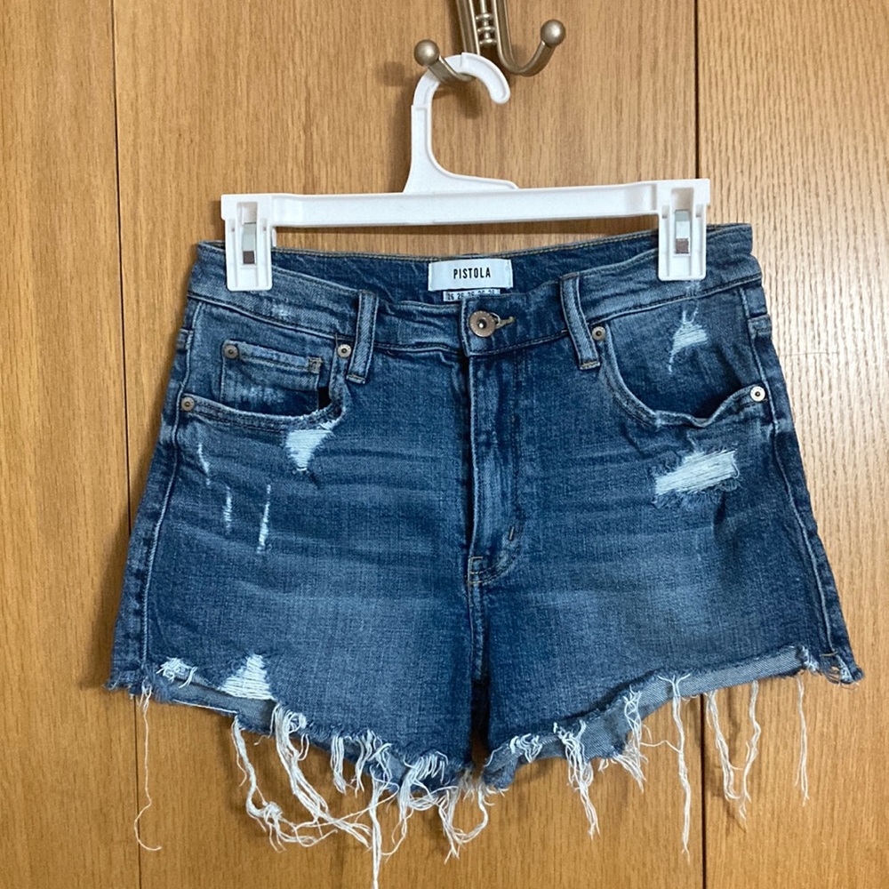 Pistols Distressed Jean Shorts Size 26